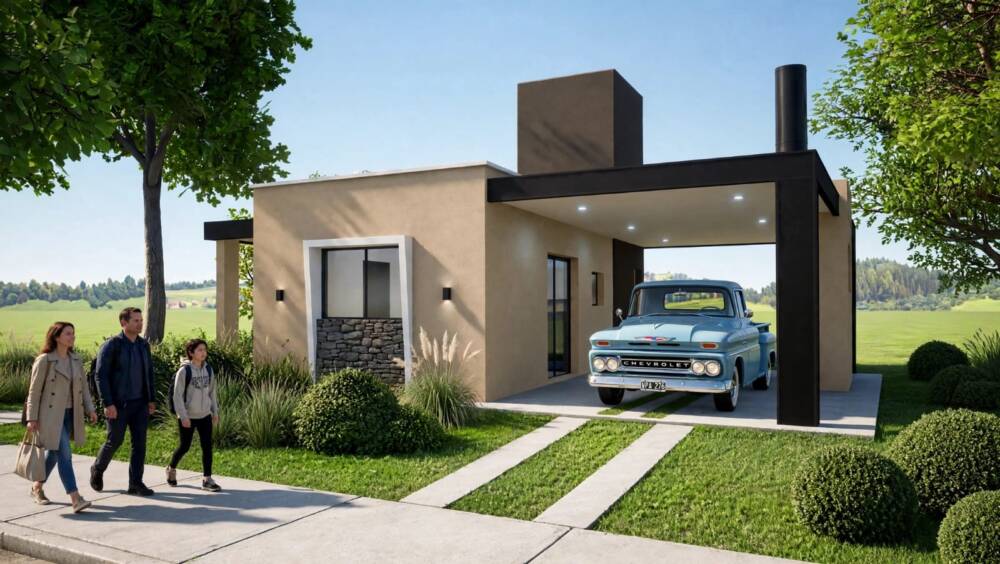 Fachada de casa en venta en Barrio Tres Gracias, Alta Gracia, con cochera